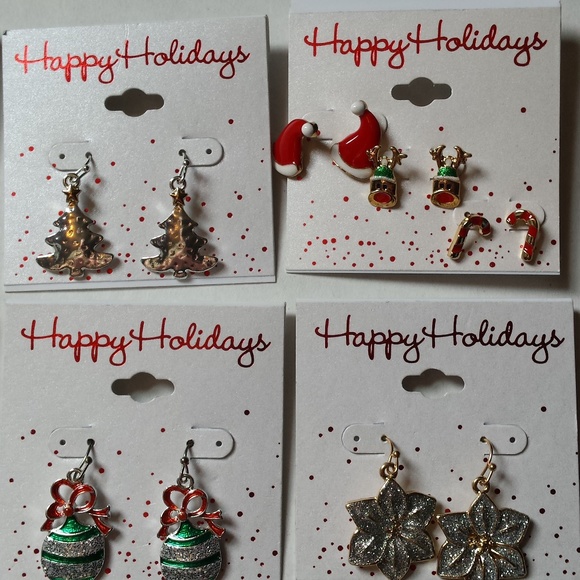 CHRISTMAS EARRINGS (6 ) & 1 MANGER PENDANT NEW - Picture 2 of 8